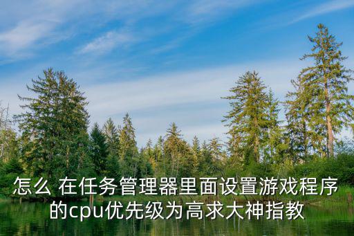 怎么 在任务管理器里面设置游戏程序的cpu优先级为高求大神指教