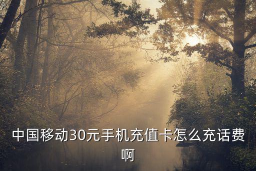 中国移动30元手机充值卡怎么充话费啊