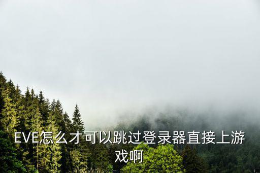 EVE怎么才可以跳过登录器直接上游戏啊