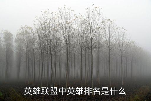 英雄联盟中英雄排名是什么