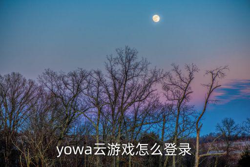 yowa云游戏怎么登录