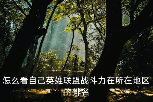 lol手游英雄战力排名怎么弄，怎么看自己英雄联盟战斗力在所在地区的排名