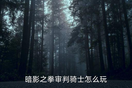 暗影之拳审判骑士怎么玩