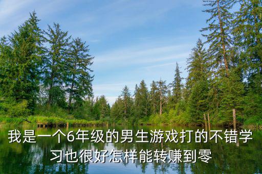 我是一个6年级的男生游戏打的不错学习也很好怎样能转赚到零