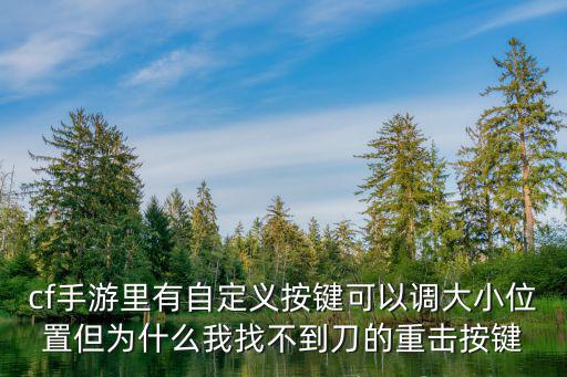 cf手游里有自定义按键可以调大小位置但为什么我找不到刀的重击按键