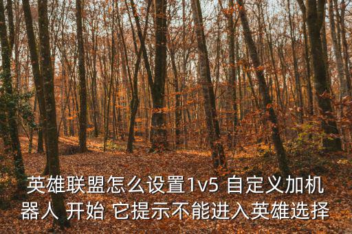 lol手游怎么1v5人机，英雄联盟怎么设置1v5 自定义加机器人 开始 它提示不能进入英雄选择