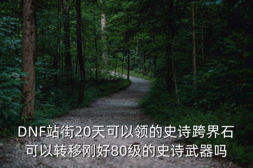 DNF站街20天可以领的史诗跨界石可以转移刚好80级的史诗武器吗