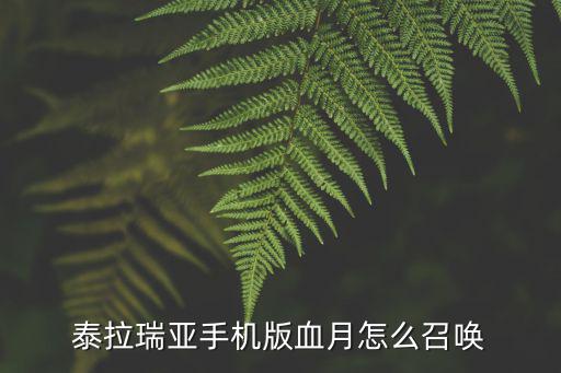 泰拉瑞亚手机版血月怎么召唤