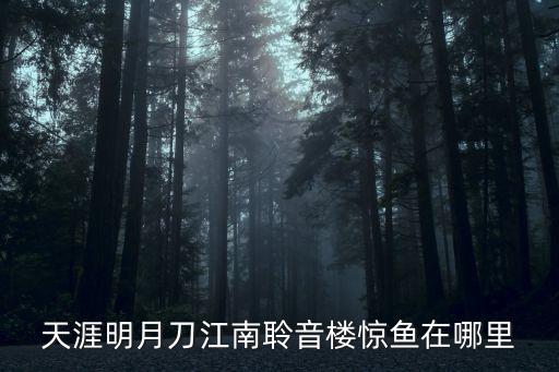 天涯明月刀江南聆音楼惊鱼在哪里