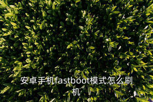 安卓手机fastboot模式怎么刷机