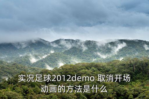 实况足球2012demo 取消开场动画的方法是什么