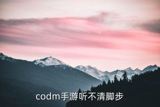 codm手游听不清脚步