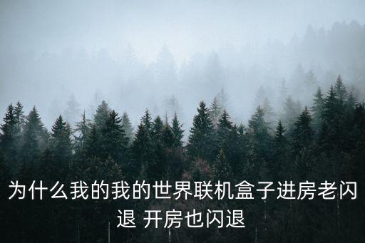 为什么我的我的世界联机盒子进房老闪退 开房也闪退