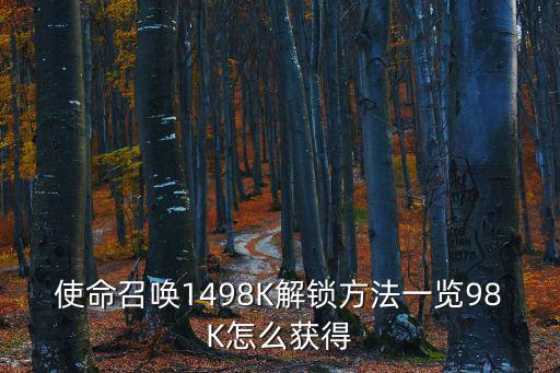 使命召唤1498K解锁方法一览98K怎么获得