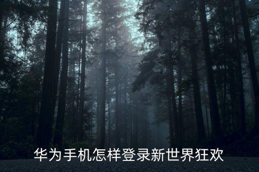 华为手机怎样登录新世界狂欢