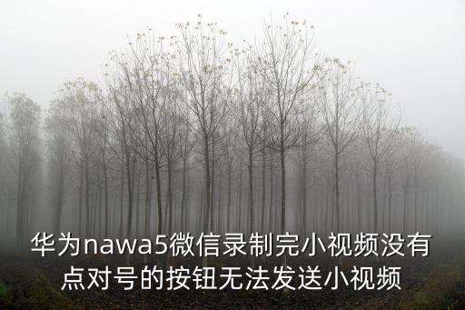 华为nawa5微信录制完小视频没有点对号的按钮无法发送小视频