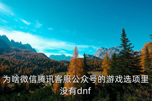 为啥微信腾讯客服公众号的游戏选项里没有dnf