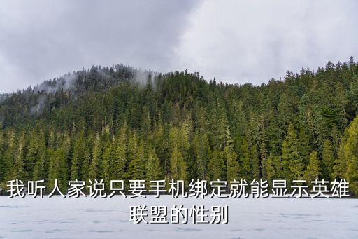 我听人家说只要手机绑定就能显示英雄联盟的性别