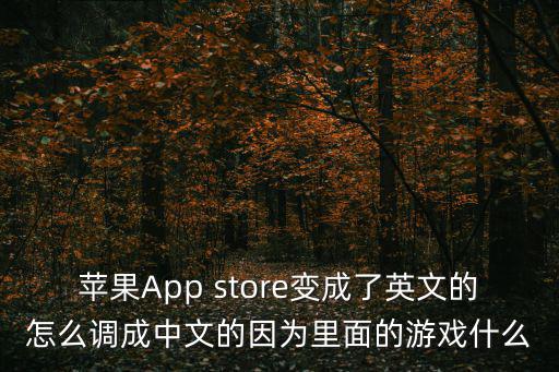 苹果App store变成了英文的怎么调成中文的因为里面的游戏什么