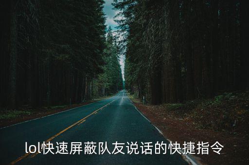 lol快速屏蔽队友说话的快捷指令