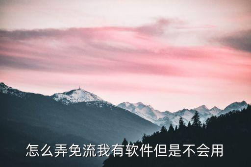 怎么弄免流我有软件但是不会用