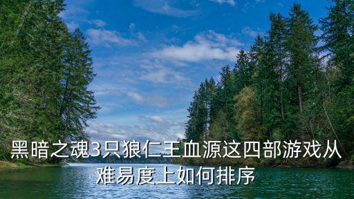 黑暗之魂3只狼仁王血源这四部游戏从难易度上如何排序