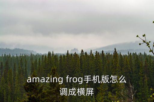 罗布乐思手游版怎么调横屏，amazing frog手机版怎么调成横屏