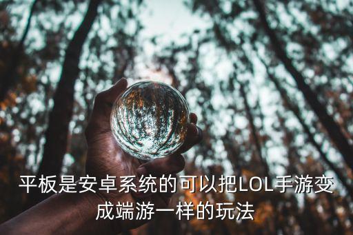 平板是安卓系统的可以把LOL手游变成端游一样的玩法