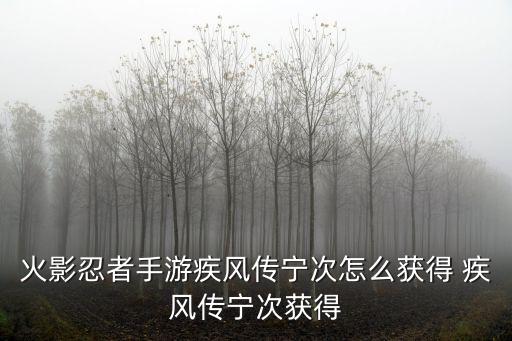 火影忍者手游疾风传宁次怎么获得 疾风传宁次获得