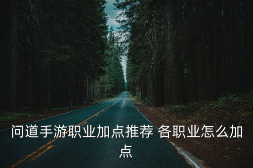 问道手游职业加点推荐 各职业怎么加点