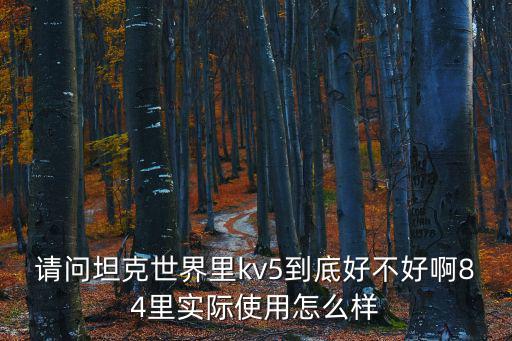 请问坦克世界里kv5到底好不好啊84里实际使用怎么样