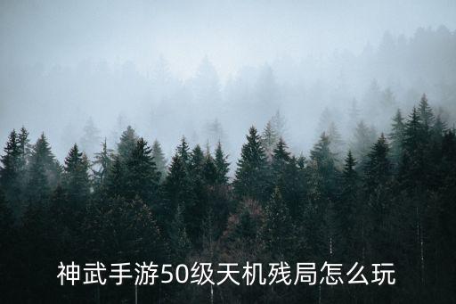 神武手游50级天机残局怎么玩