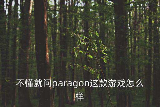 不懂就问paragon这款游戏怎么样