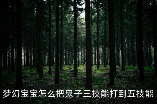 梦幻宝宝怎么把鬼子三技能打到五技能