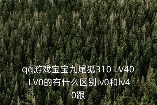 qq游戏宝宝九尾狐310 LV40 LV0的有什么区别lv0和lv40跟