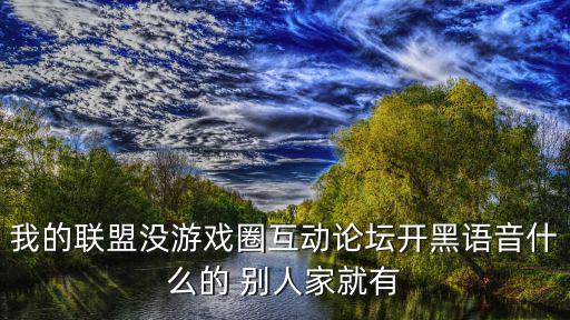 我的联盟没游戏圈互动论坛开黑语音什么的 别人家就有