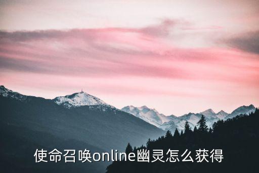 使命召唤online幽灵怎么获得