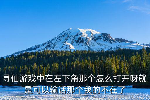 寻仙游戏中在左下角那个怎么打开呀就是可以输话那个我的不在了