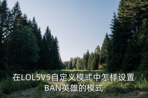 在LOL5V5自定义模式中怎样设置BAN英雄的模式