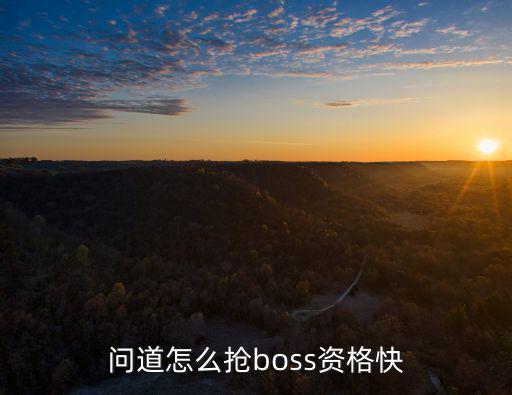 问道怎么抢boss资格快