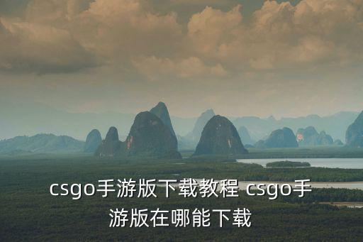 csgo手游版下载教程 csgo手游版在哪能下载