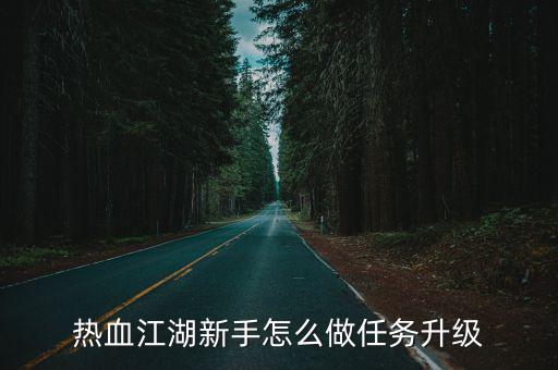 热血江湖新手怎么做任务升级