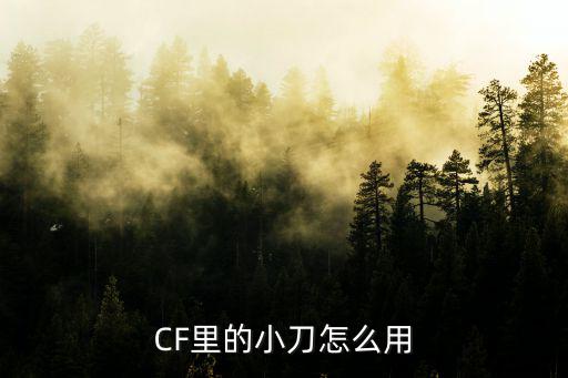 CF里的小刀怎么用