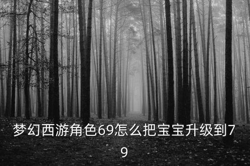 梦幻西游角色69怎么把宝宝升级到79