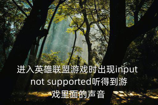 进入英雄联盟游戏时出现input not supported听得到游戏里面的声音