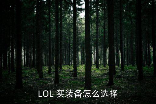 LOL 买装备怎么选择