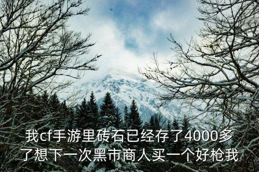 我cf手游里砖石已经存了4000多了想下一次黑市商人买一个好枪我