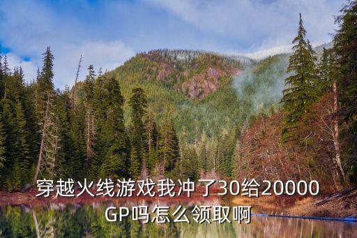 穿越火线游戏我冲了30给20000GP吗怎么领取啊