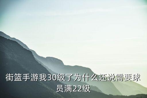 街篮手游我30级了为什么还说需要球员满22级