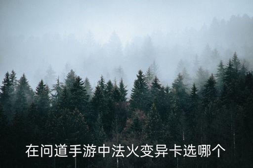 在问道手游中法火变异卡选哪个